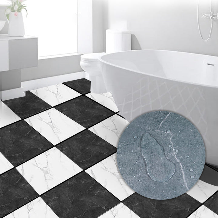 BowLift | Modern PVC Peel and Stick Tile Floor Marble Look Mold Resistant Vinyl Tiles