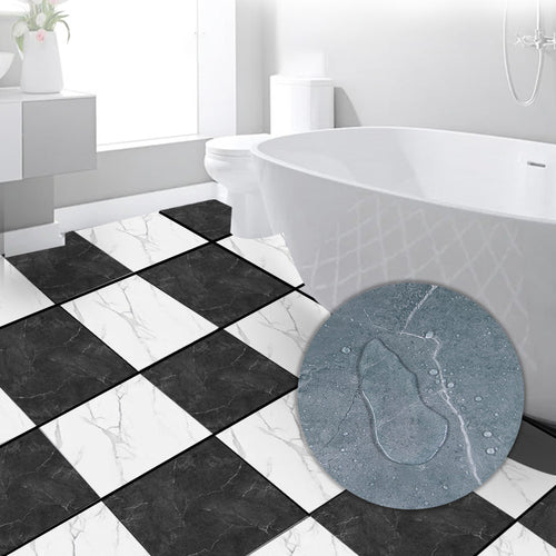 BowLift | Modern PVC Peel and Stick Tile Floor Marble Look Mold Resistant Vinyl Tiles