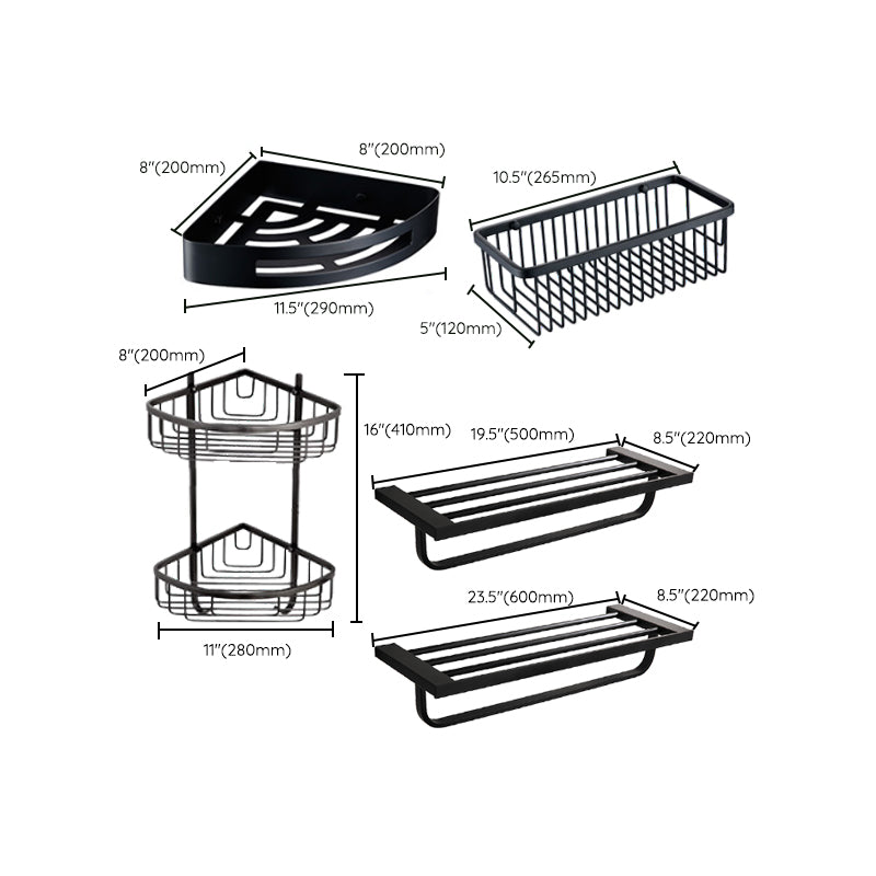 BowLift | Traditional Bathroom Accessories Hardware Set in Black Metal