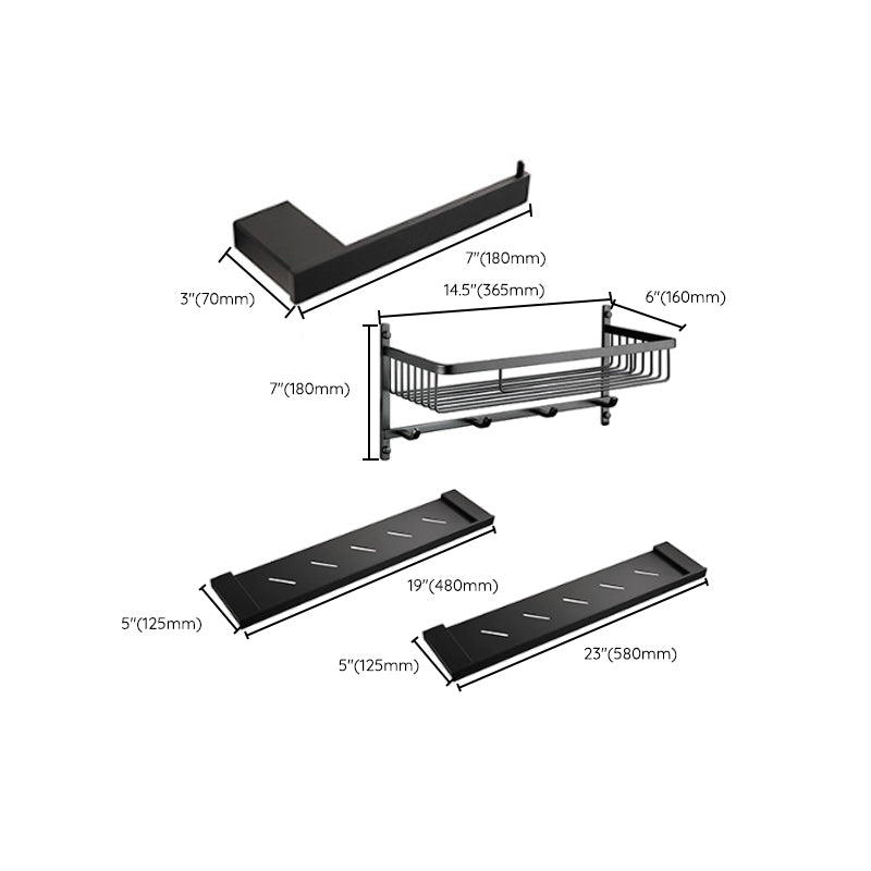 BowLift | Traditional Bathroom Accessories Hardware Set in Black Metal