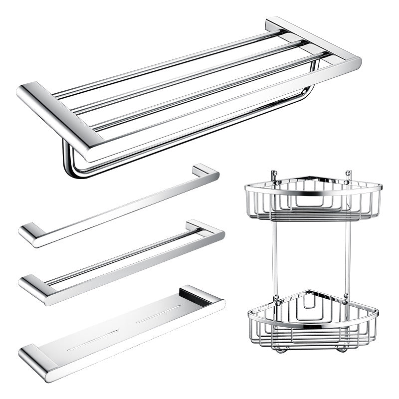BowLift | Contemporary Bathroom Accessories Hardware Set in Silver with Soap Dish