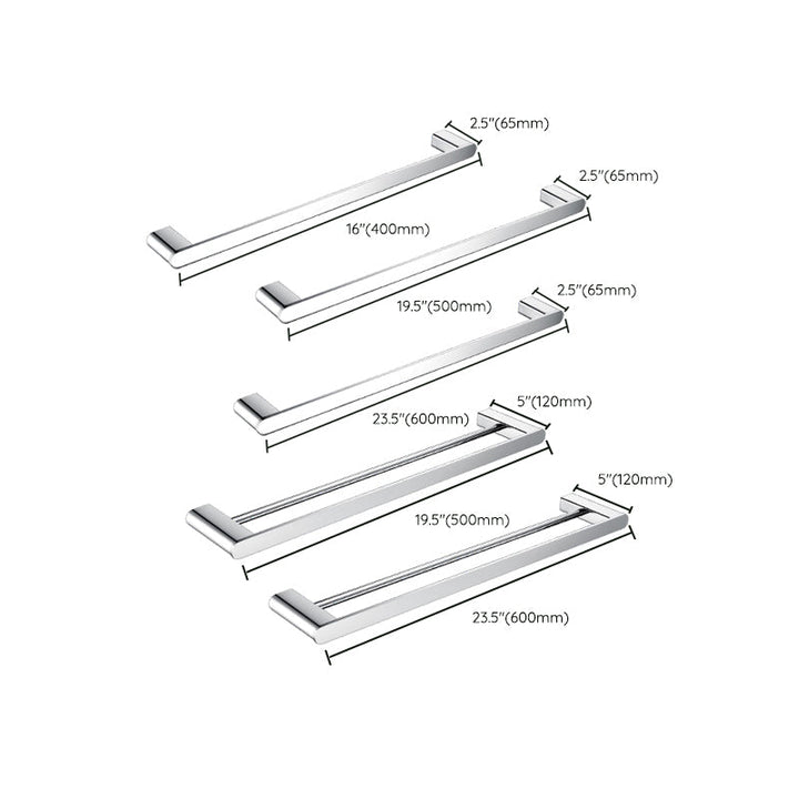 BowLift | Contemporary Bathroom Accessories Hardware Set in Silver with Soap Dish