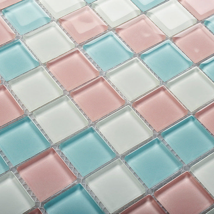 BowLift | 12" x 12" Peel & Stick Glass Square Grid Mosaic Peel and Stick Tile 10-Pack