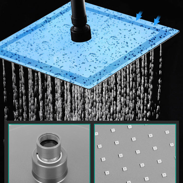BowLift | Rectangular Gray Showerhead Combo Standard Spray Pattern Showerhead
