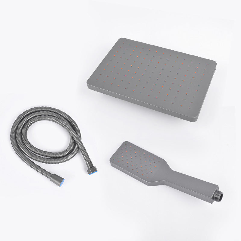 BowLift | Rectangular Gray Showerhead Combo Standard Spray Pattern Showerhead