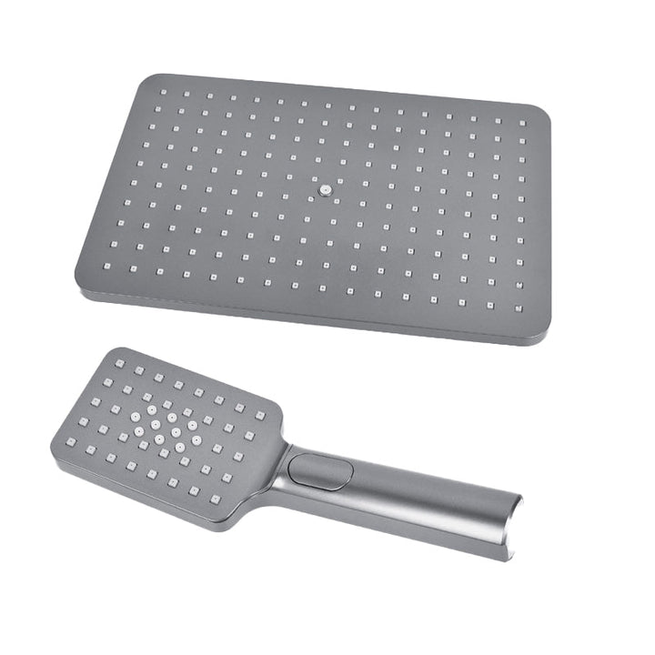 BowLift | Rectangular Gray Showerhead Combo Standard Spray Pattern Showerhead