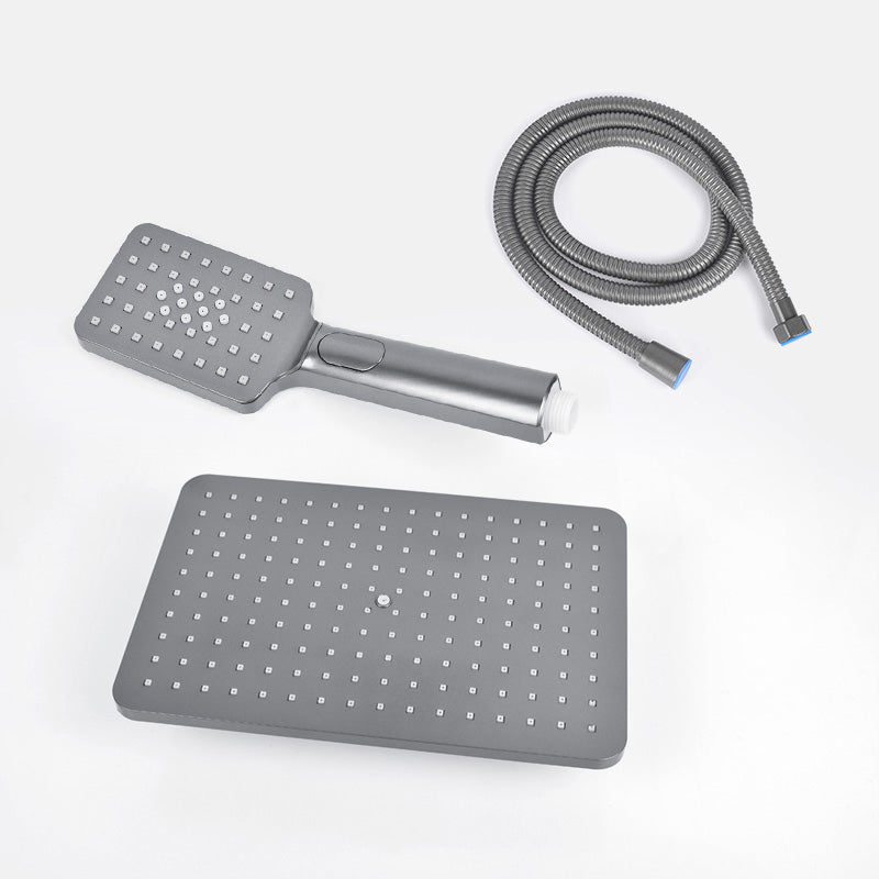 BowLift | Rectangular Gray Showerhead Combo Standard Spray Pattern Showerhead