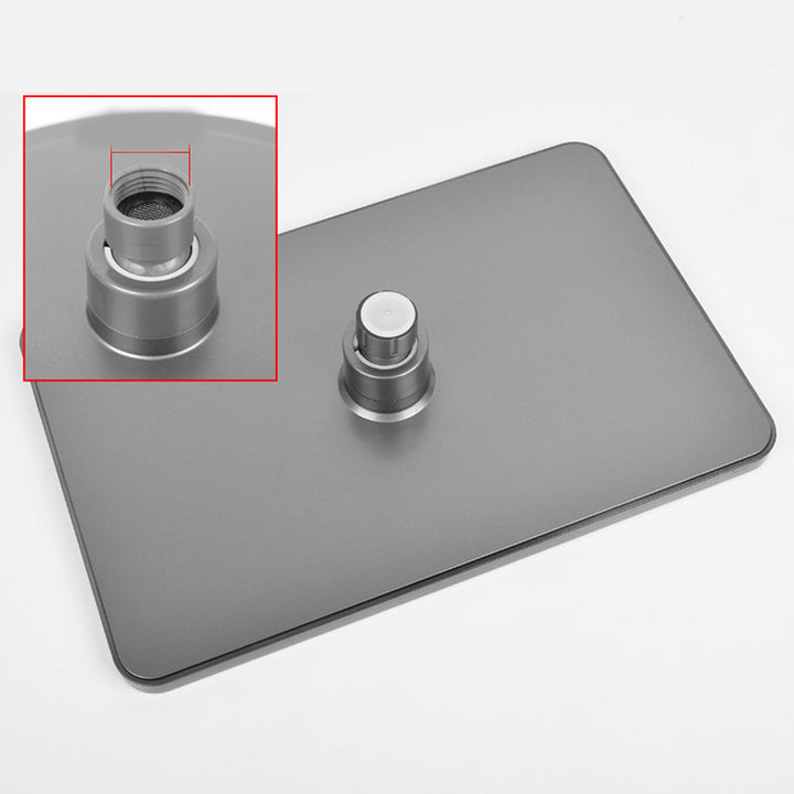 BowLift | Rectangular Gray Showerhead Combo Standard Spray Pattern Showerhead