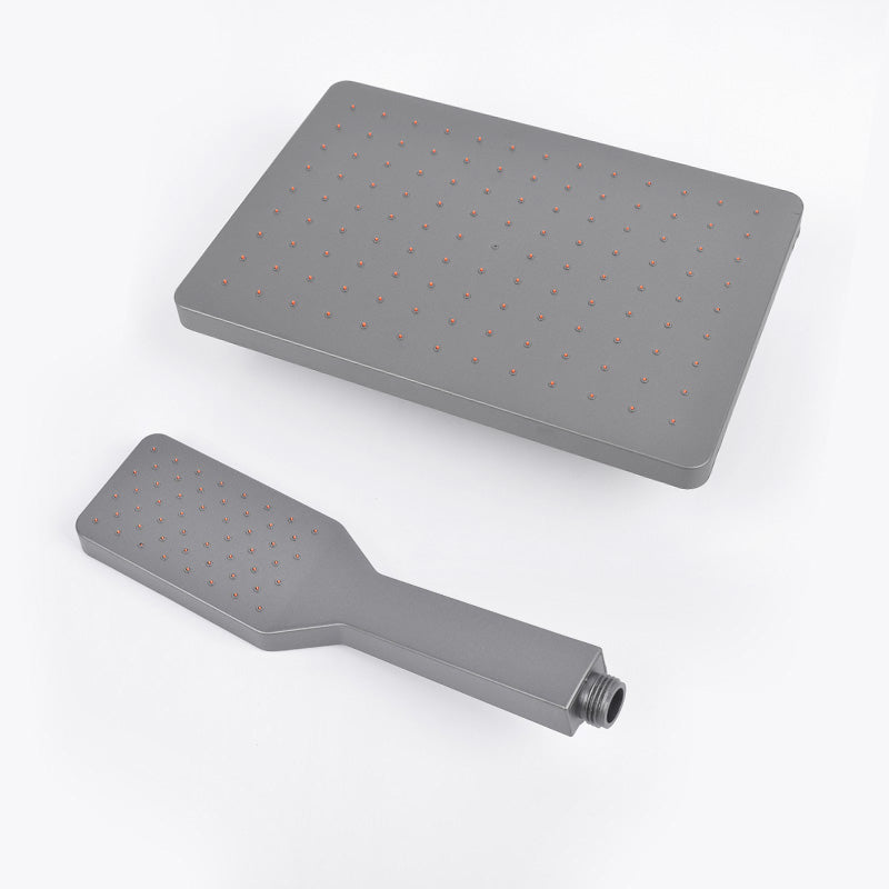 BowLift | Rectangular Gray Showerhead Combo Standard Spray Pattern Showerhead