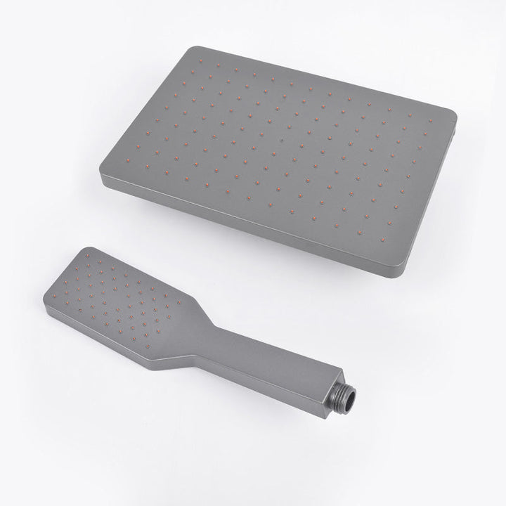 BowLift | Rectangular Gray Showerhead Combo Standard Spray Pattern Showerhead