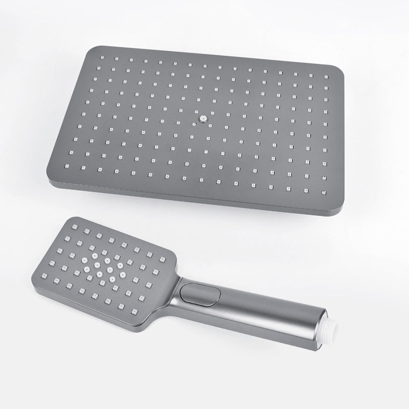BowLift | Rectangular Gray Showerhead Combo Standard Spray Pattern Showerhead