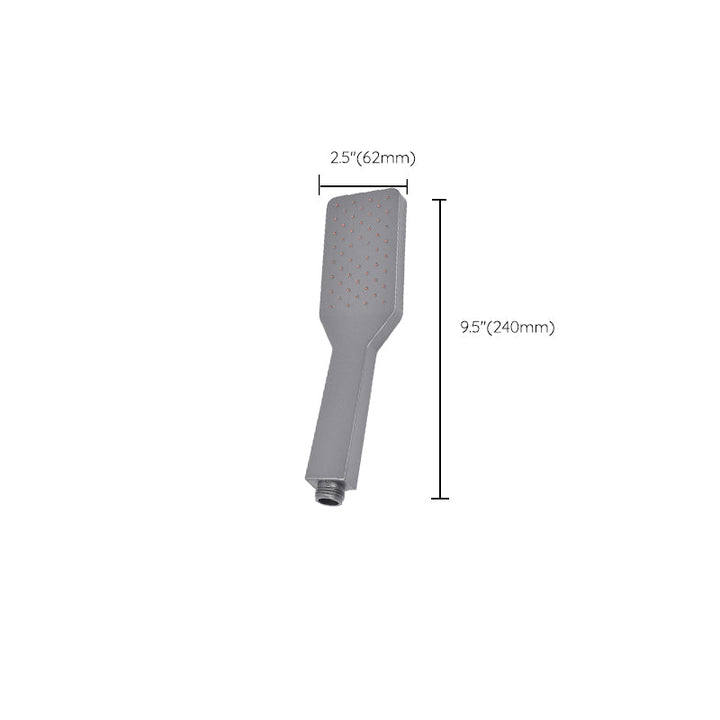 BowLift | Rectangular Gray Showerhead Combo Standard Spray Pattern Showerhead