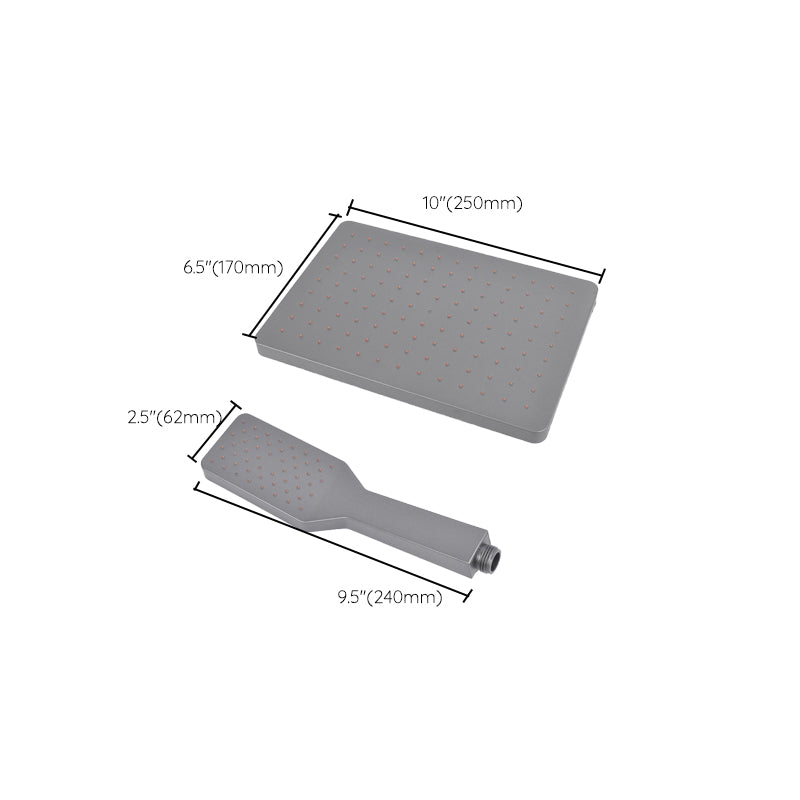 BowLift | Rectangular Gray Showerhead Combo Standard Spray Pattern Showerhead