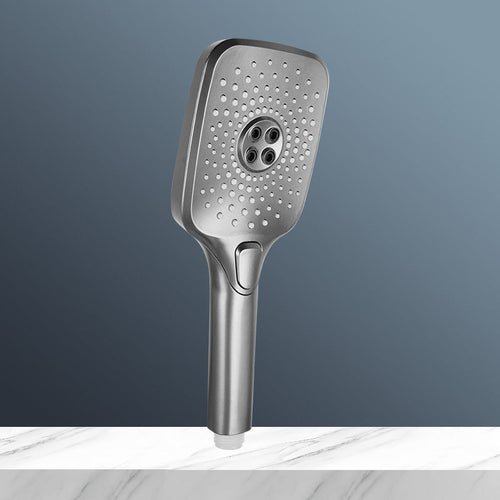 BowLift | Modern Gray Shower Head Combo Standard Spray Pattern Rectangular Large Shower Head