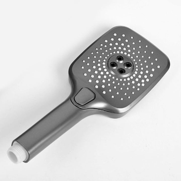 BowLift | Modern Gray Shower Head Combo Standard Spray Pattern Rectangular Large Shower Head