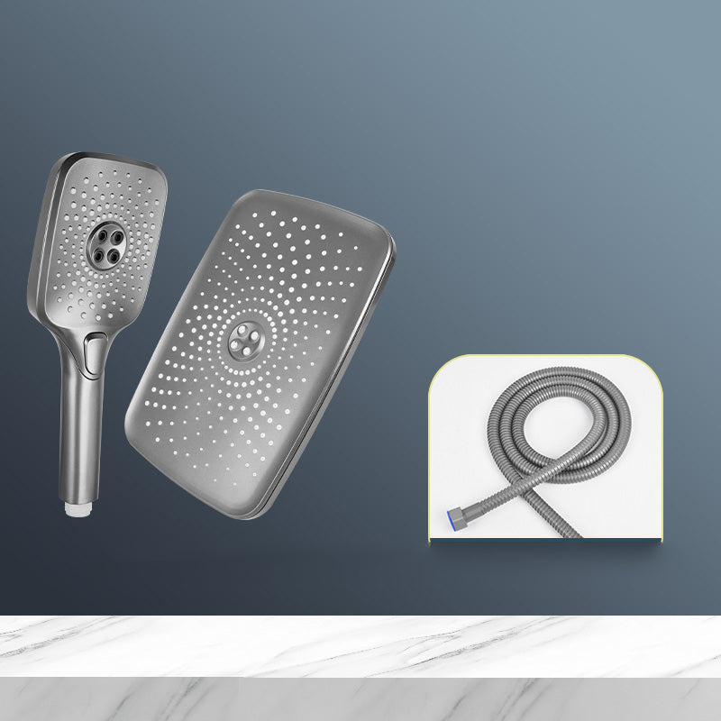 BowLift | Modern Gray Shower Head Combo Standard Spray Pattern Rectangular Large Shower Head