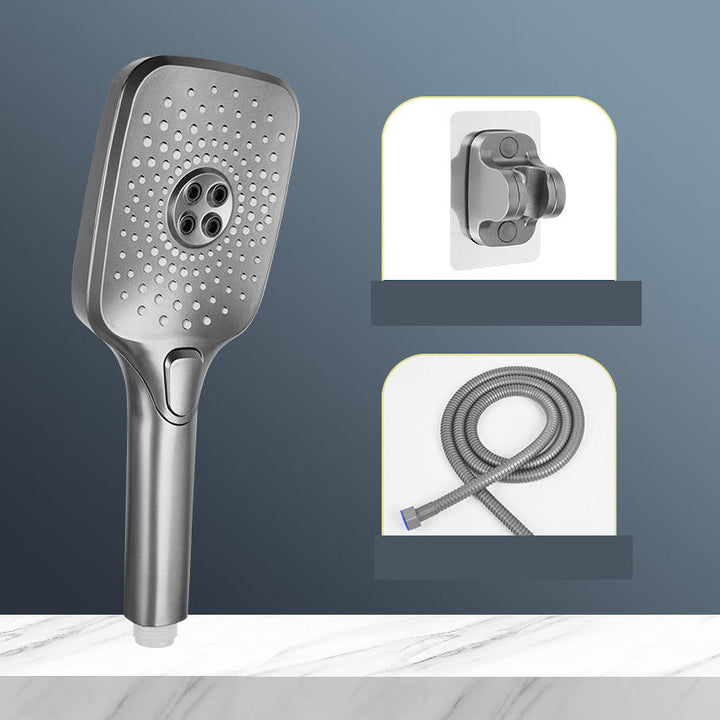 BowLift | Modern Gray Showerhead Combo Standard Spray Pattern Rectangular Large Showerhead