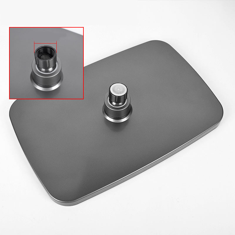 BowLift | Modern Gray Showerhead Combo Standard Spray Pattern Rectangular Large Showerhead