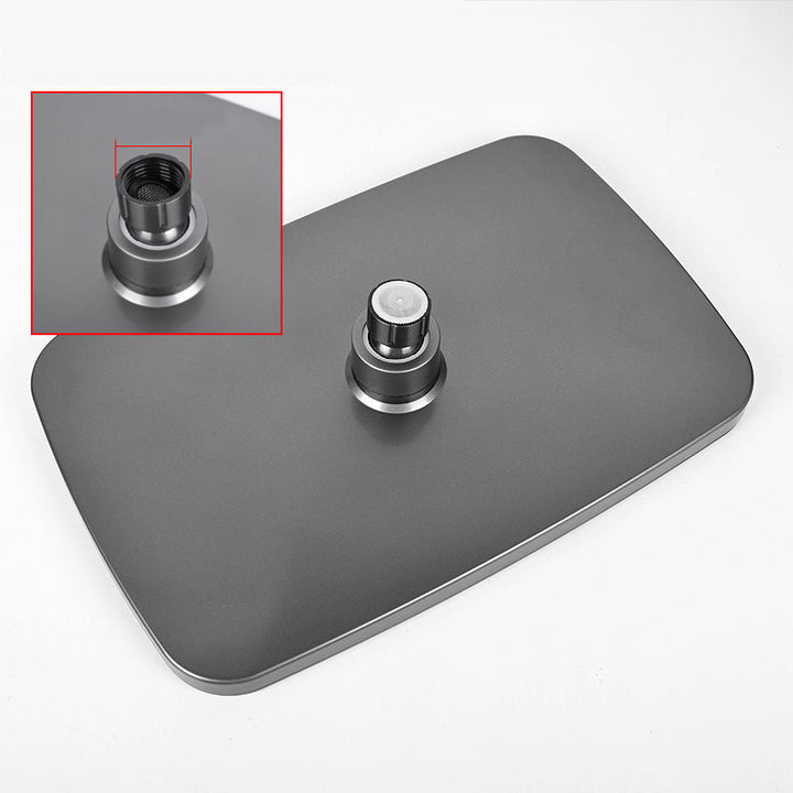 BowLift | Modern Gray Showerhead Combo Standard Spray Pattern Rectangular Large Showerhead