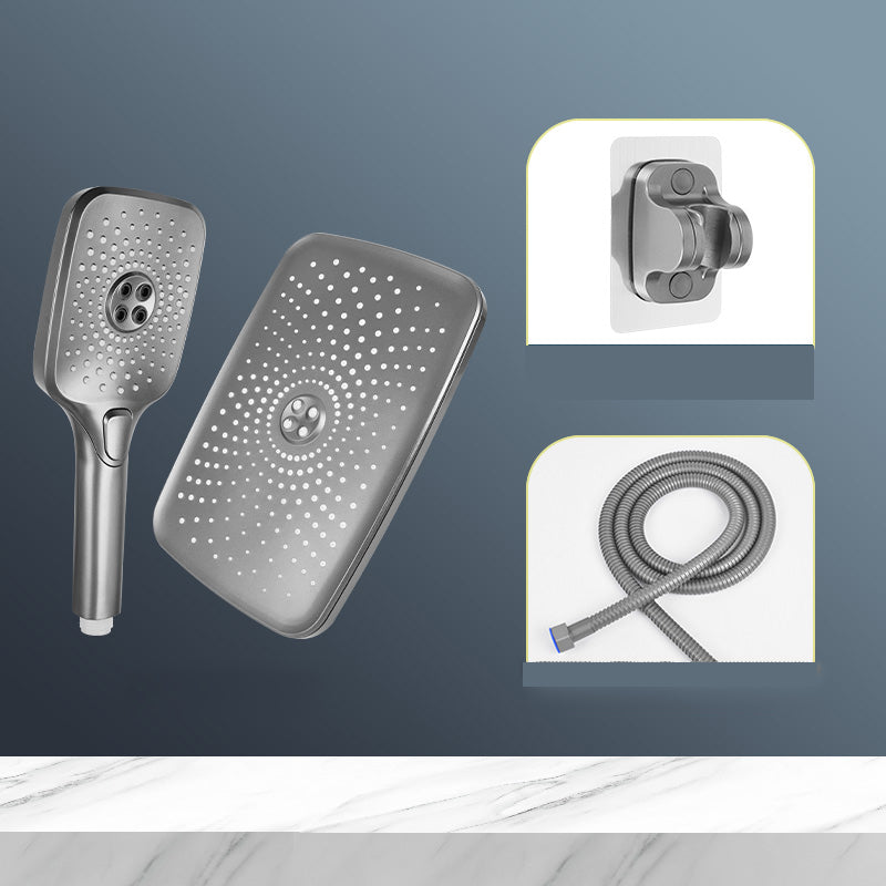 BowLift | Modern Gray Showerhead Combo Standard Spray Pattern Rectangular Large Showerhead