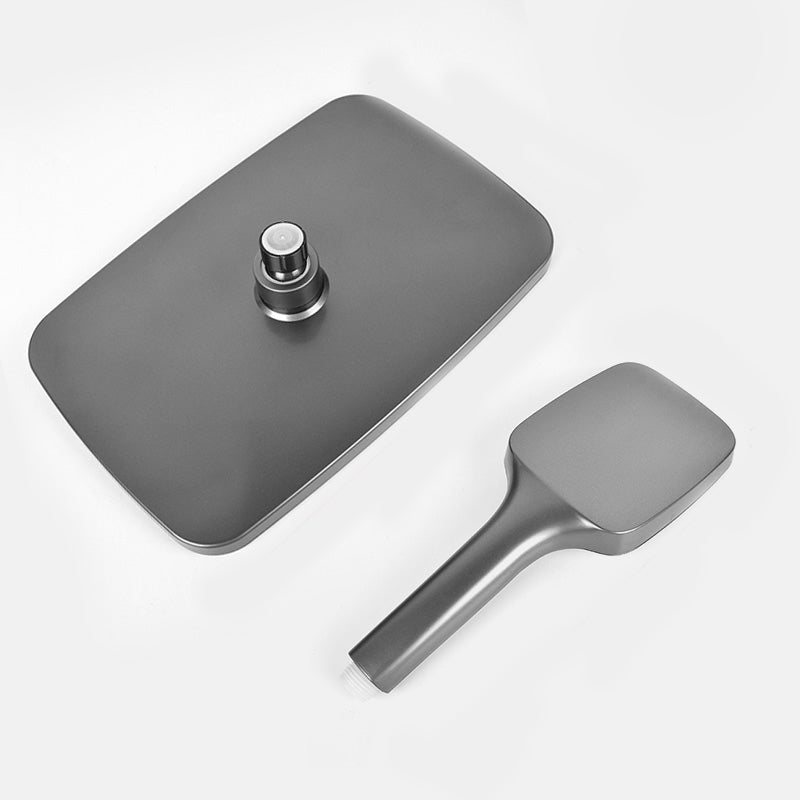 BowLift | Modern Gray Showerhead Combo Standard Spray Pattern Rectangular Large Showerhead
