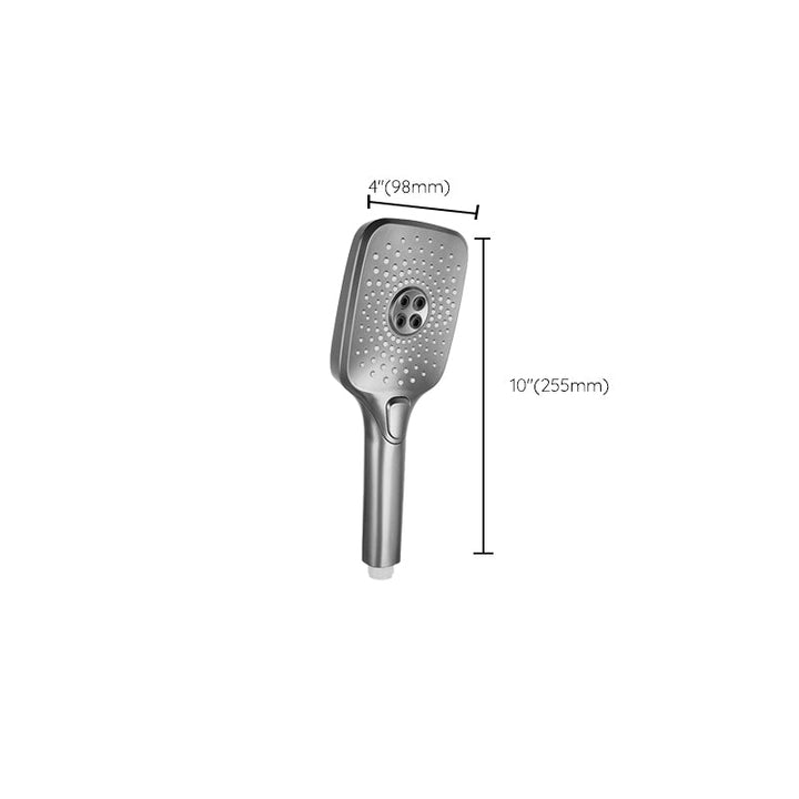 BowLift | Modern Gray Showerhead Combo Standard Spray Pattern Rectangular Large Showerhead