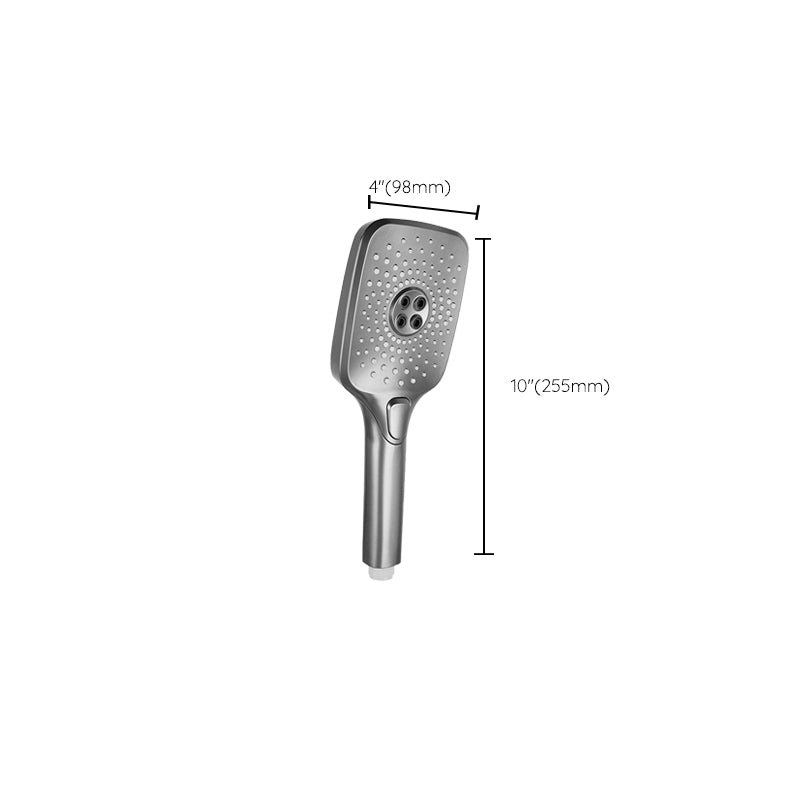 BowLift | Modern Gray Shower Head Combo Standard Spray Pattern Rectangular Large Shower Head