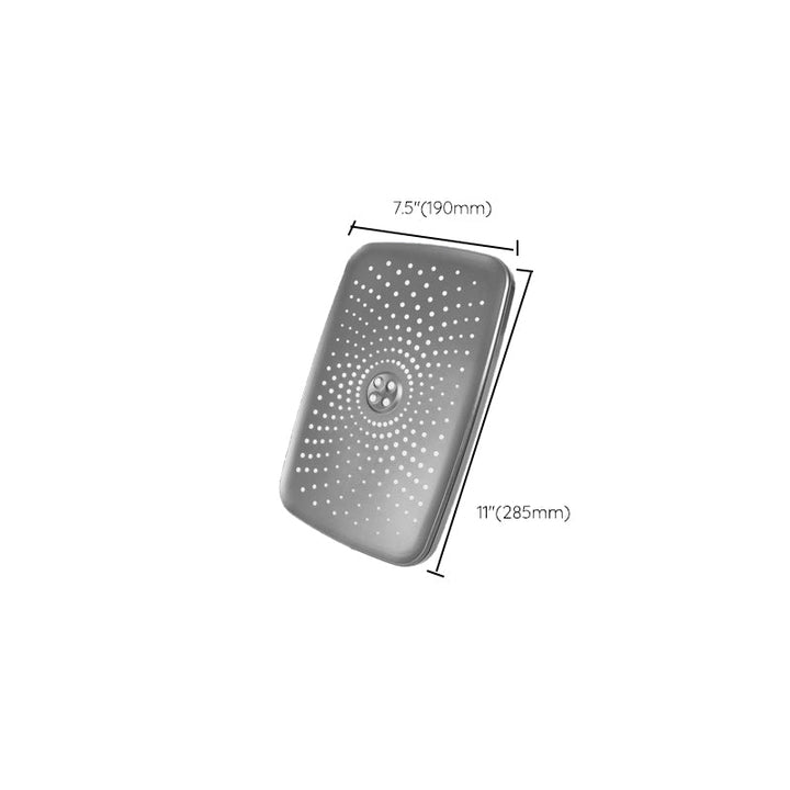 BowLift | Modern Gray Showerhead Combo Standard Spray Pattern Rectangular Large Showerhead
