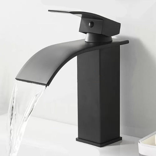 BowLift | Modern Waterfall Spout Sink Faucet with LED Brass Sink Faucet