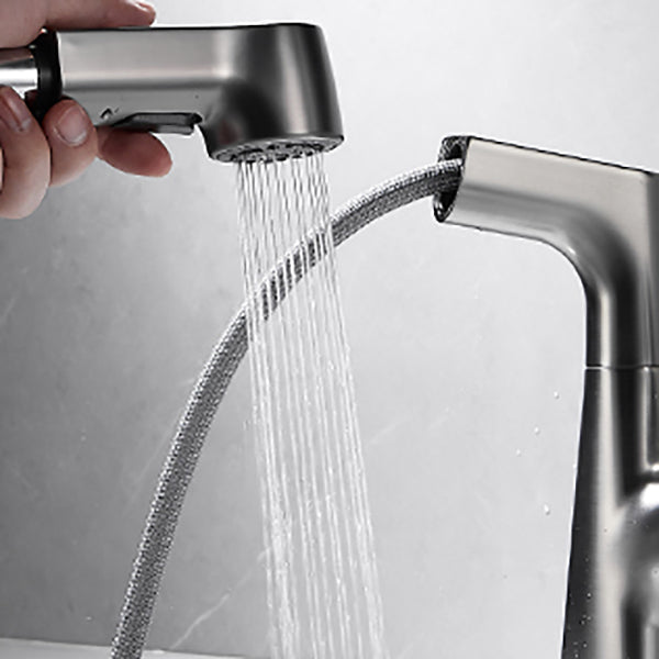 BowLift | Bathroom vessel faucet high arc three-way spout single-handle faucet with pull-out sprayer