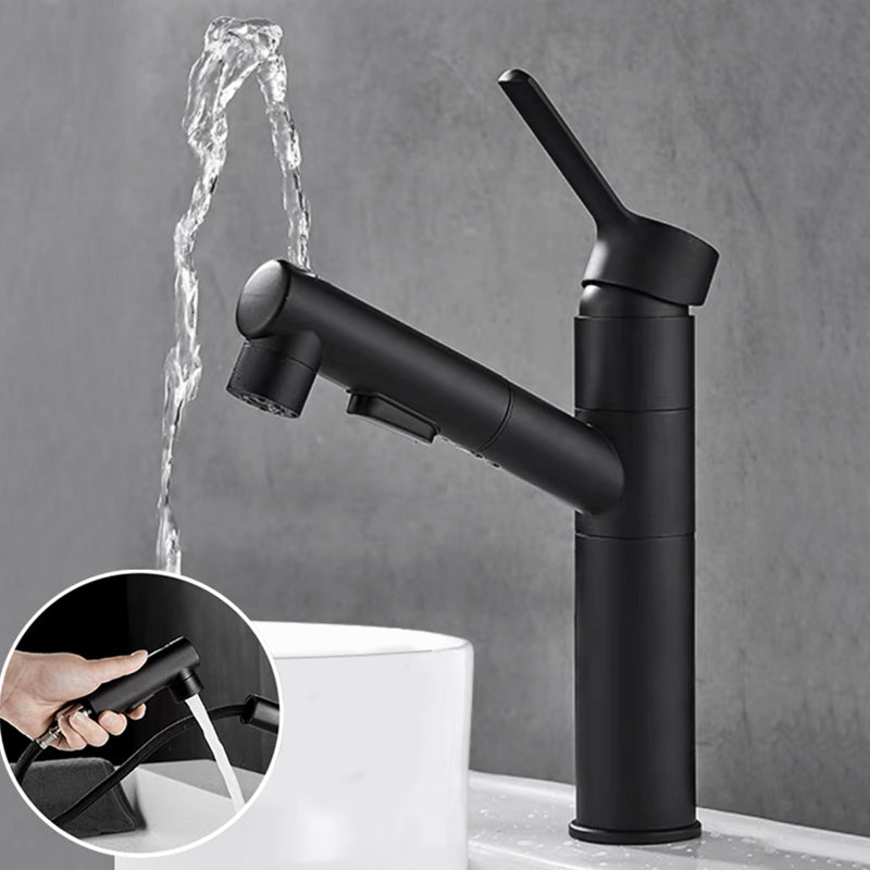 BowLift | Bathroom vessel faucet high arc three-way spout single-handle faucet with pull-out sprayer