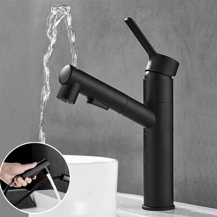 BowLift | Bathroom vessel faucet high arc three-way spout single-handle faucet with pull-out sprayer