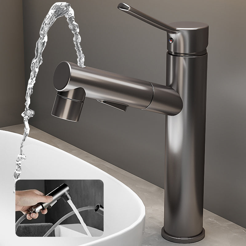 BowLift | Bathroom vessel faucet high arc three-way spout single-handle faucet with pull-out sprayer