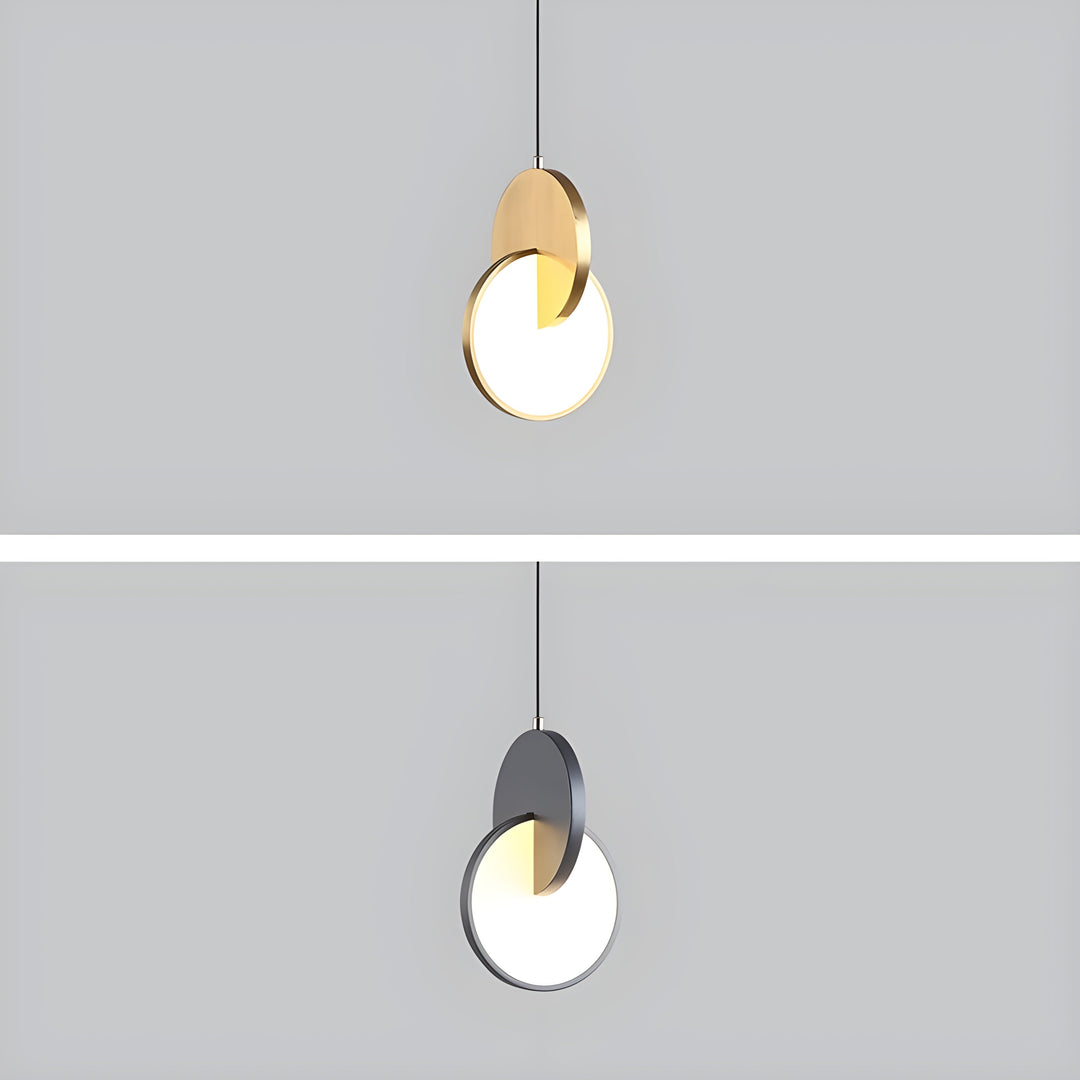 Modern Scandinavian LED Pendant Lamp with Round Frame and Warm Glow Bowlift