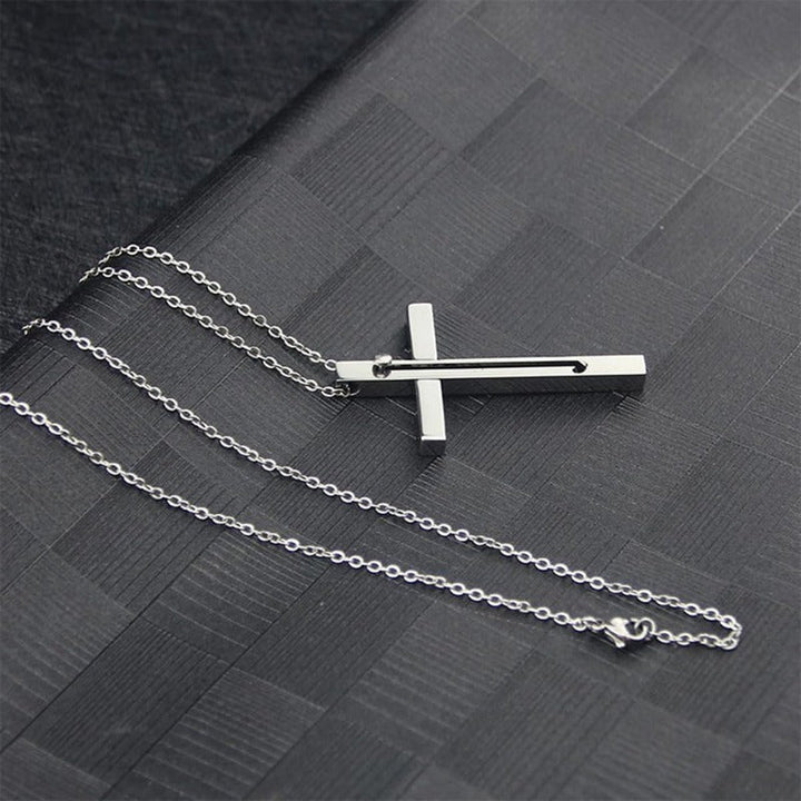BowLift | Retractable Toothpick Necklace with Stainless Steel Cross Pendant