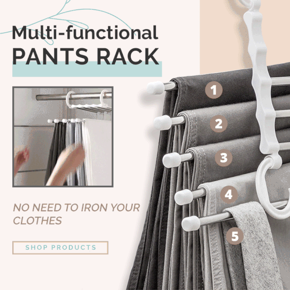 BowLift | FlexRack Trouser Shelf – Space-Saving, Adjustable Closet Organizer for Pants, Skirts, and Scarves – Stainless Steel – Non-Slip – Foldable Design