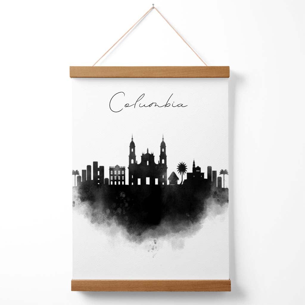Columbia Watercolor Skyline City Poster with Hanger | Bowlift
