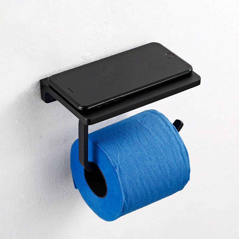 BowLift | Black Bathroom Accessories Hardware Set with Towel Bar and Bathroom Shelf
