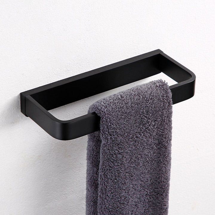 BowLift | Black Bathroom Accessories Hardware Set with Towel Rail and Bath Shelf