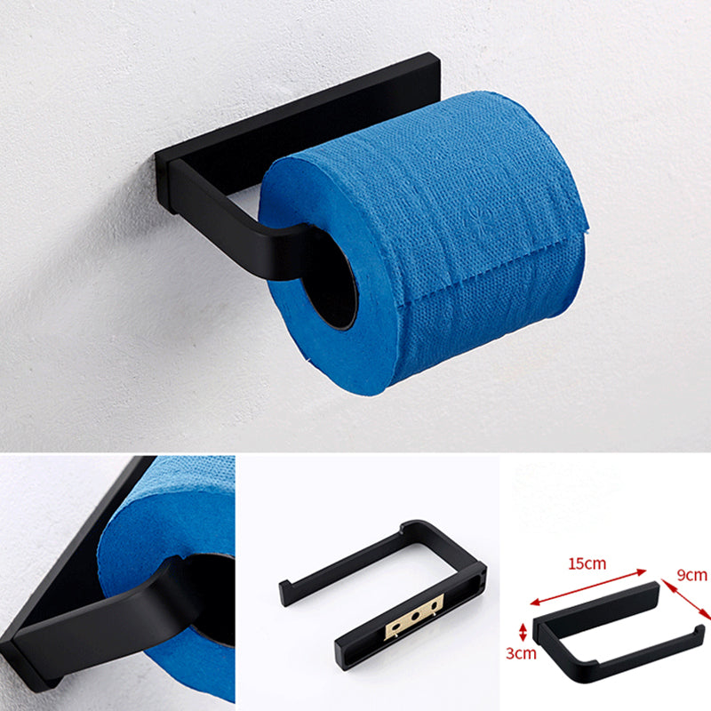 BowLift | Black Bathroom Accessories Hardware Set with Towel Bar and Bathroom Shelf