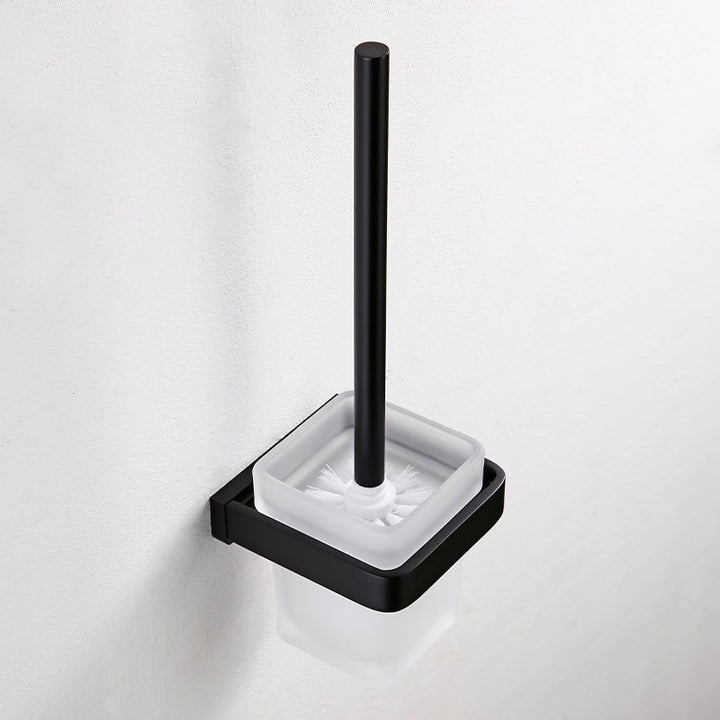 BowLift | Black Bathroom Accessories Hardware Set with Towel Bar and Bathroom Shelf