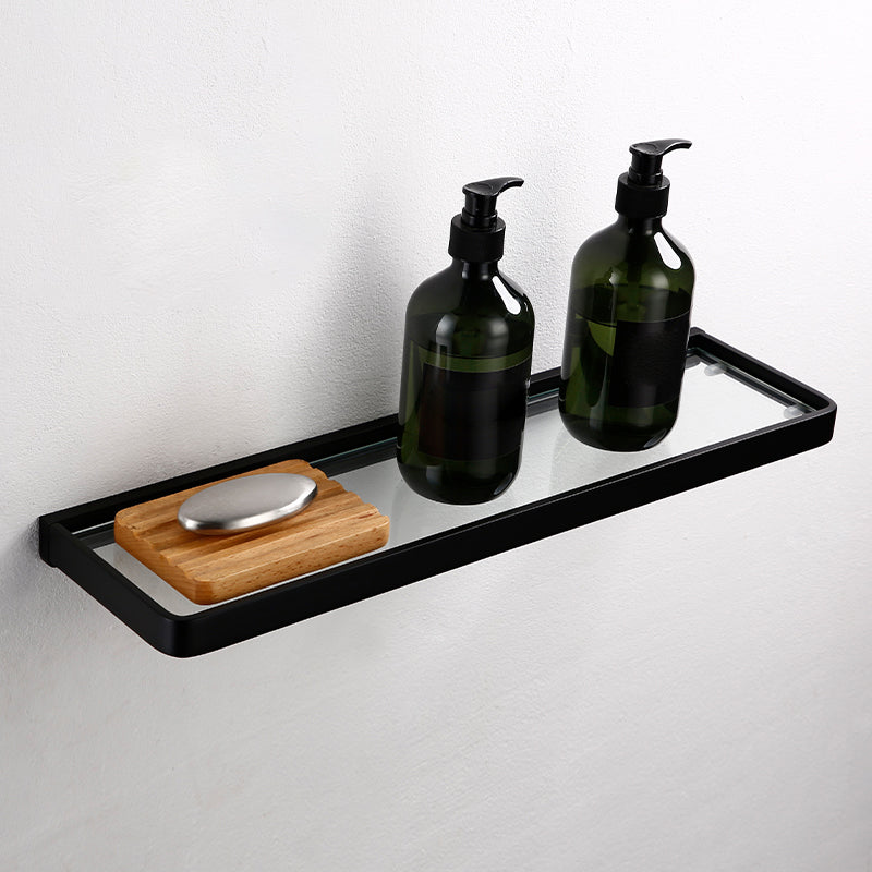 BowLift | Black Bathroom Accessories Hardware Set with Towel Bar and Bathroom Shelf