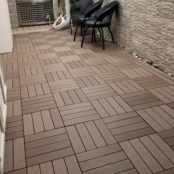 BowLift | 12" X 12" Deck/Patio floor tiles 4-Slat Square for outdoor patio tiles