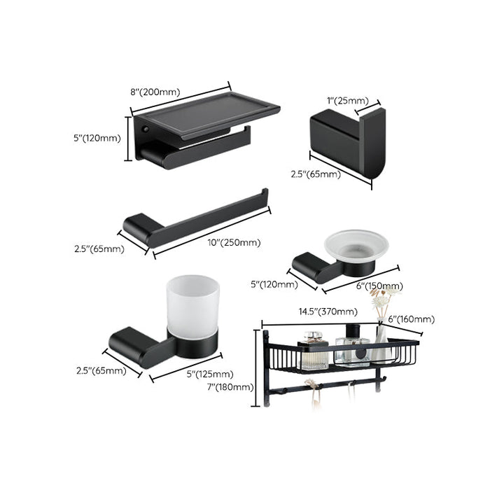 BowLift | Contemporary bathroom accessory single piece or in set made of black metal