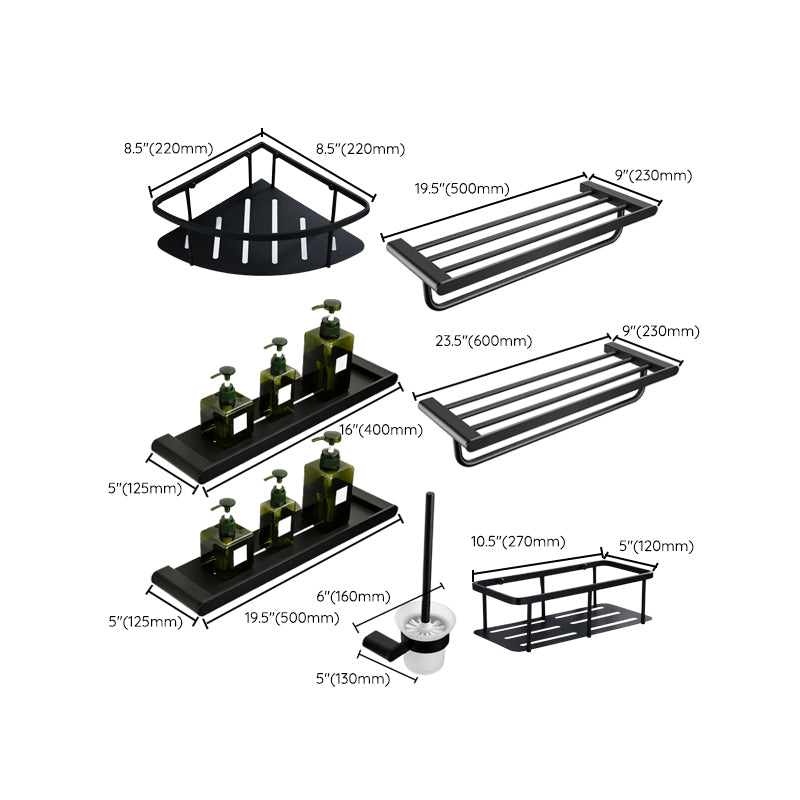 BowLift | Contemporary bathroom accessory single item or in set made of black metal