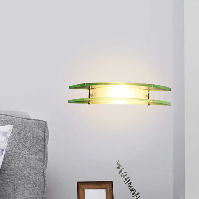 BowLift | Designer Dual Arc Shape Wall Light Clear Glass 1-Light Nightstand Placeable Wall Mount Lamp