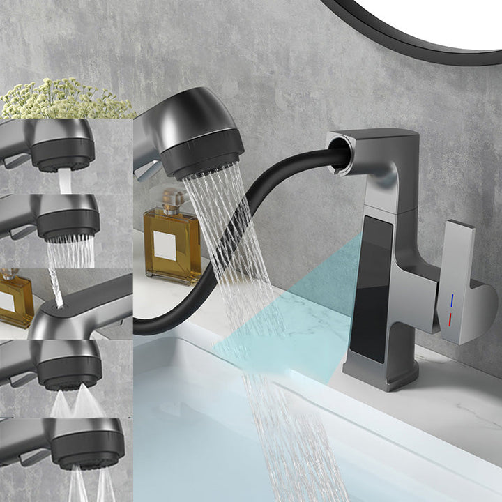 BowLift | Modern Sink Faucet Pull-Down Lever Handle Brass Faucet Bathroom