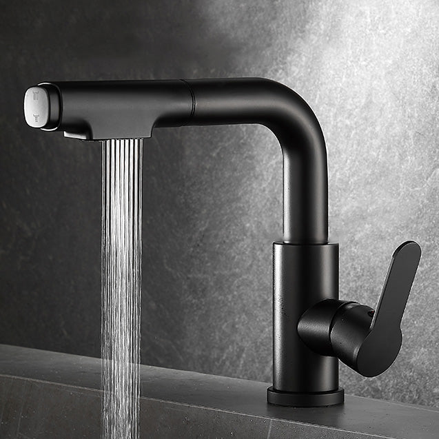 BowLift | Modern Sink Faucet Pull-Down Lever Handle Brass Faucet Bathroom