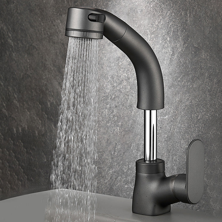 BowLift | Modern Sink Faucet Pull-Down Lever Handle Brass Faucet Bathroom