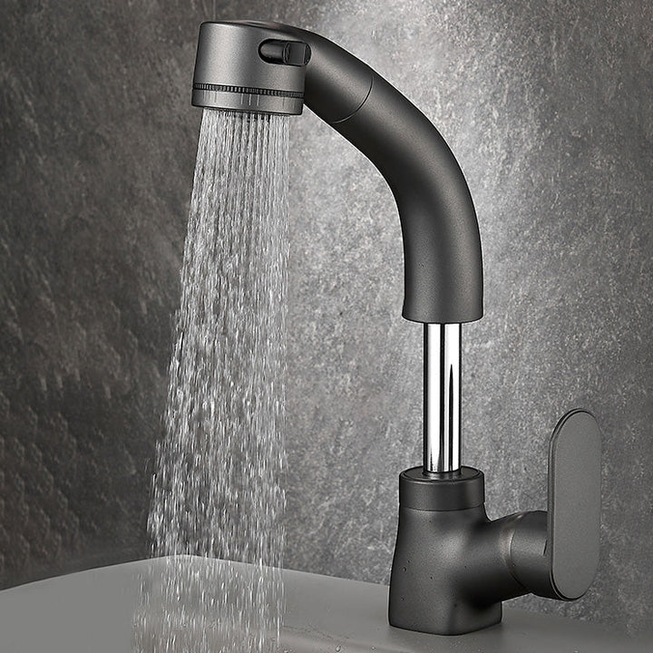 BowLift | Modern Sink Faucet Pull-Down Lever Handle Brass Faucet Bathroom